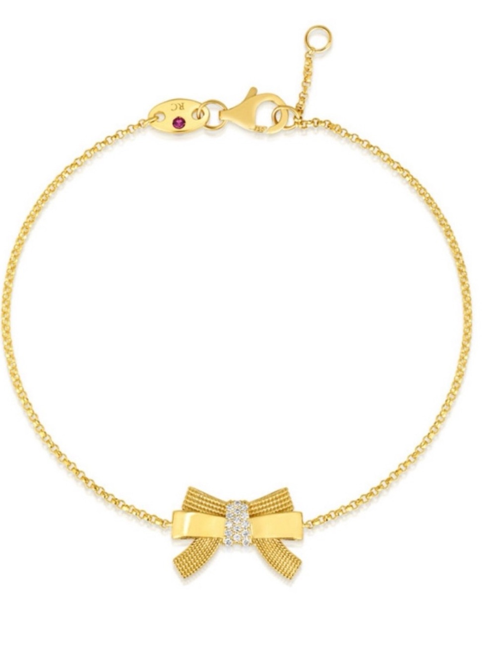 Roberto Coin 18k Gold Bow Bracelet with Diamonds